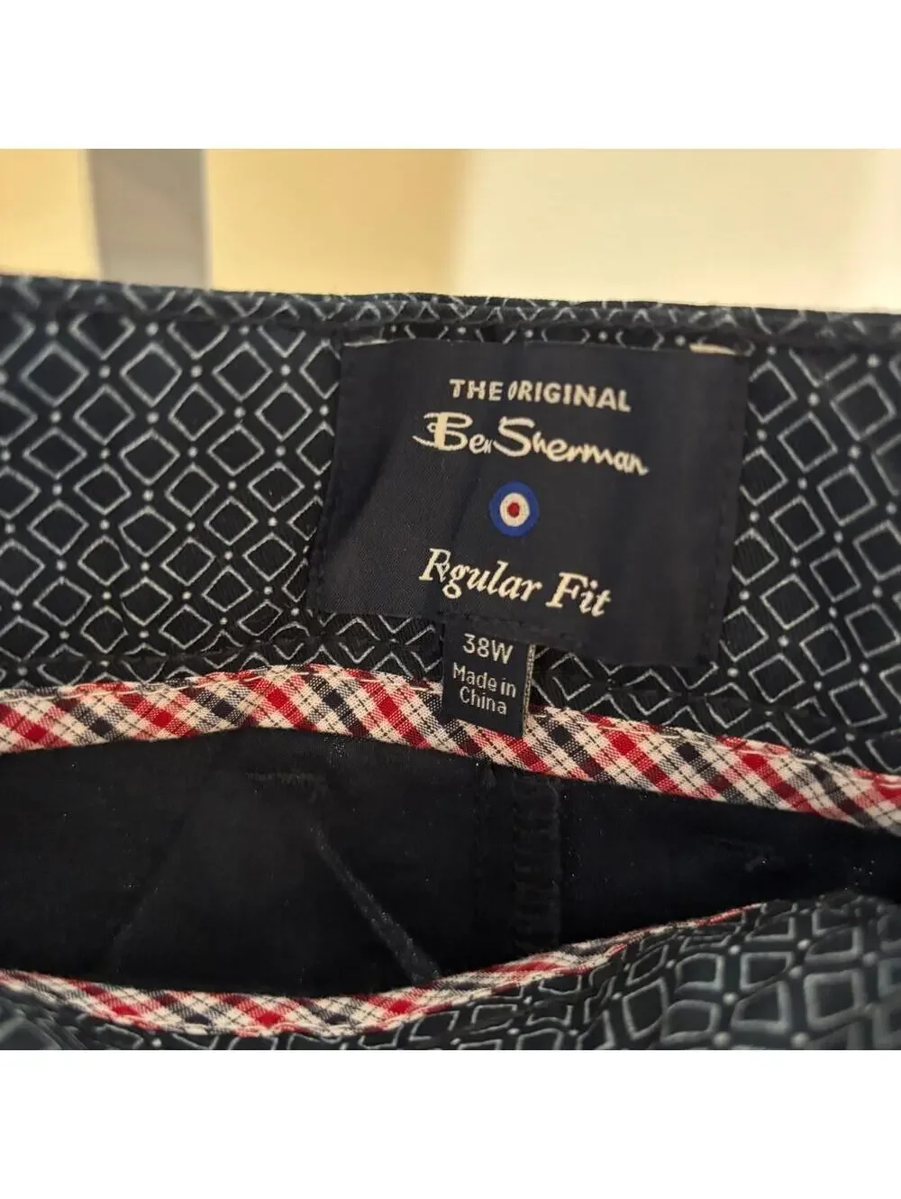 Ben Sherman The Original NWT Men's Regular Blue Golf Diamond Print Shorts 38W